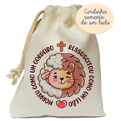 Saquinho Lembrancinha Leão de Judá 15x20