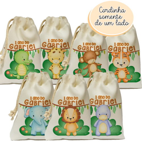 Saquinho Lembrancinha Safari 15x20