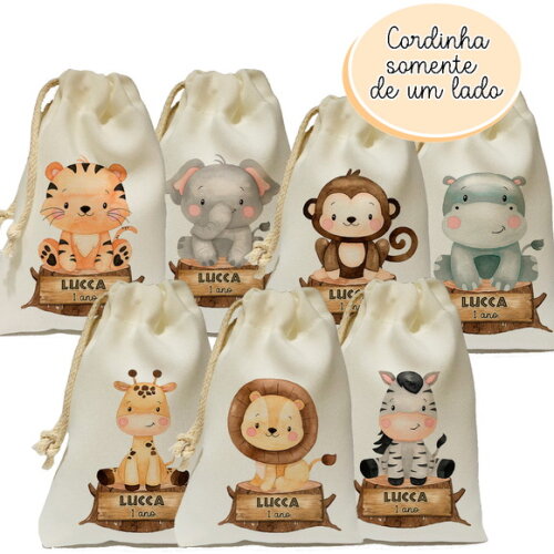 Saquinho Lembrancinha Safari 15x20