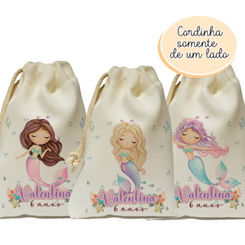 Saquinho Lembrancinha Sereias 15x20