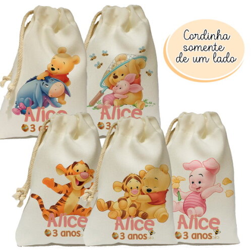 Saquinho Lembrancinha Ursinho Pooh 15x20