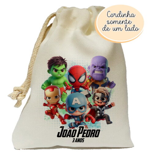 Saquinho Lembrancinha Vingadores Avengers 15x20