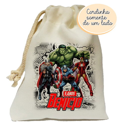 Saquinho Lembrancinha Vingadores Avengers 15x20