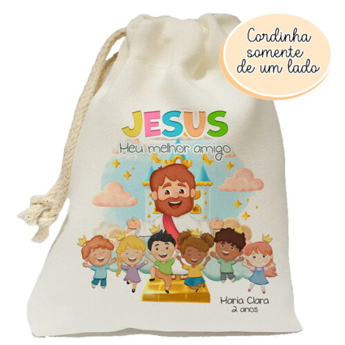 Saquinho para Lembrancinha Jesus Melhor Amigo 20x25