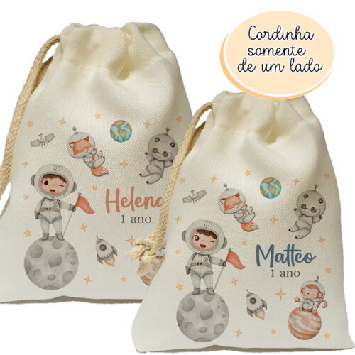 Saquinho Surpresa Astronauta Personalizado 15x20