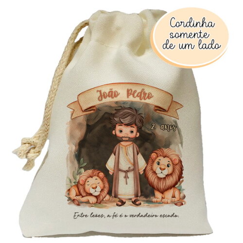 Saquinho Surpresa Daniel na Cova dos Leões Bíblico 15x20