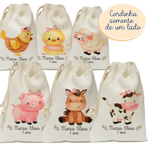 Saquinho Surpresa Fazendinha Menina 20x25