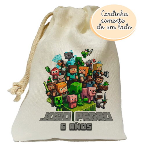 Saquinho Surpresa Minecraft 15x20