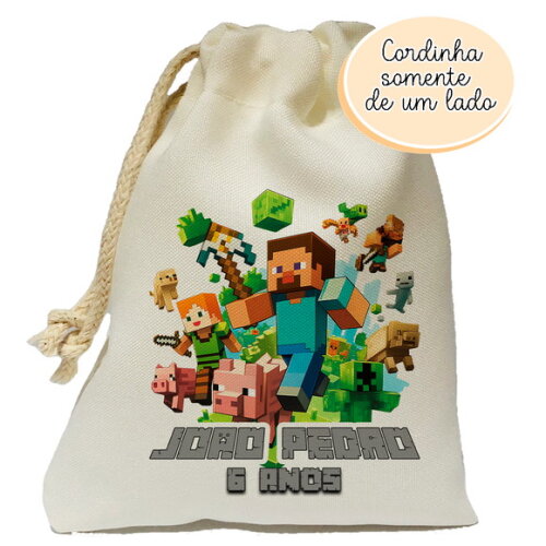 Saquinho Surpresa Minecraft 15x20