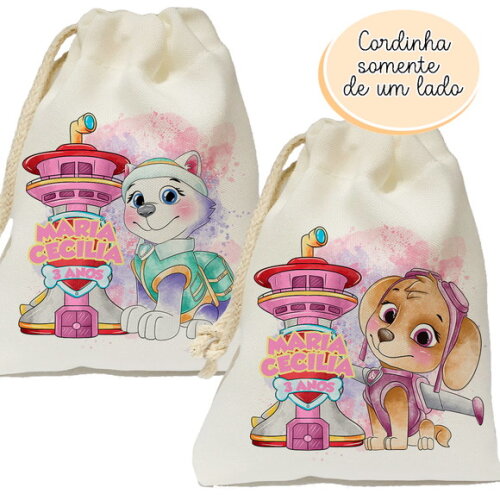 Saquinho Surpresa Patrulha Canina Everest e Sky 15x20