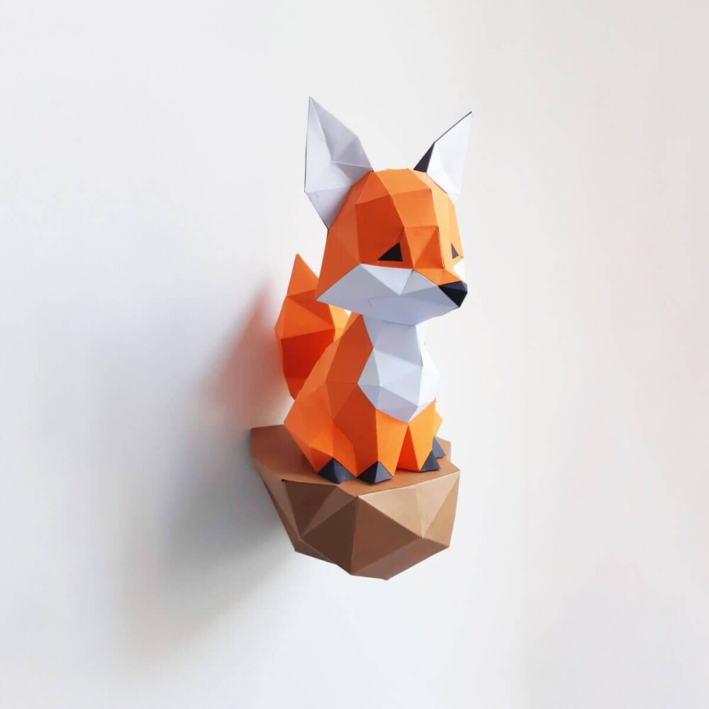 Raposinha – Escultura 3D de Papel para Decoração