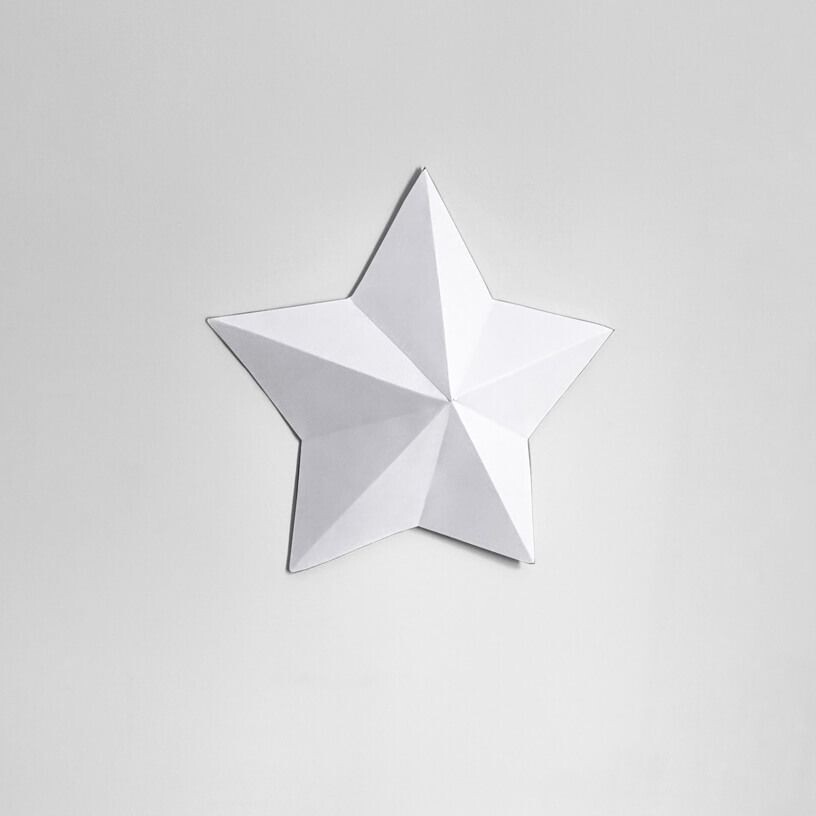 Estrela branca – Escultura 3D de Papel para Decoração