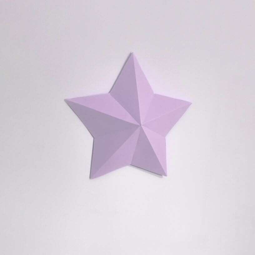 Estrela lilás – Escultura 3D de Papel para Decoração