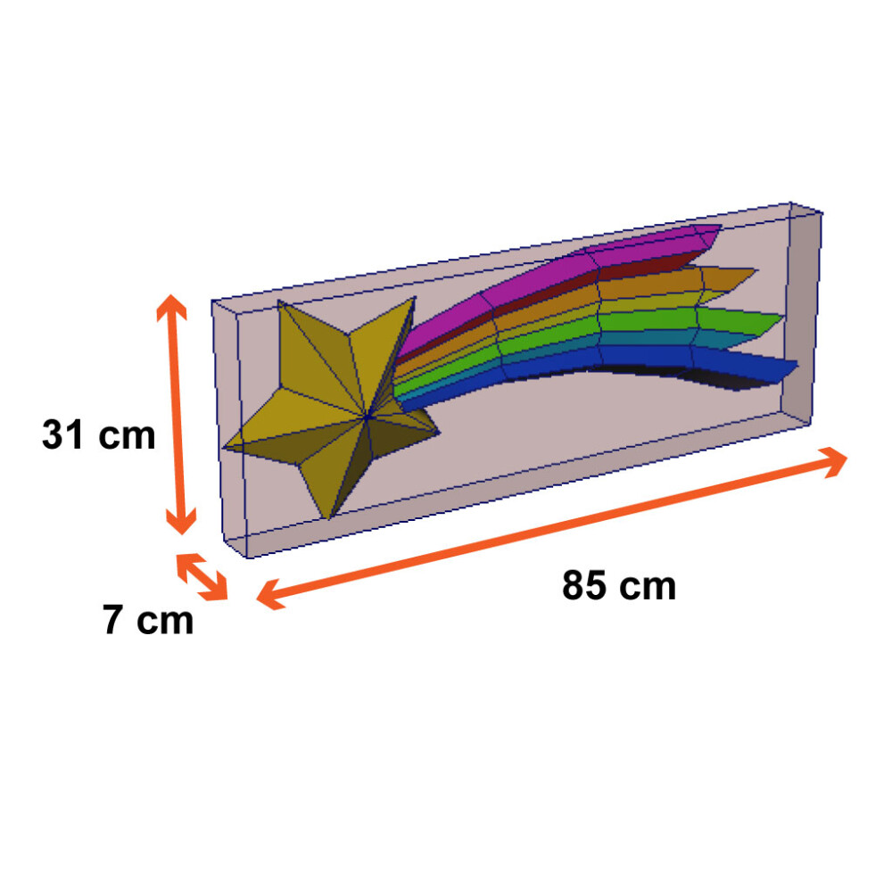 Estrela cadente – Escultura 3D de Papel para Decoração