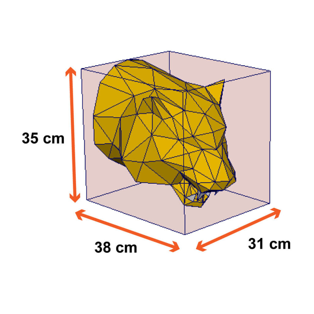 Leoa amarela – Escultura 3D de Papel para Decoração