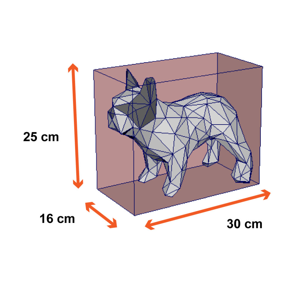 Bulldog cinza – Escultura 3D de Papel para Decoração