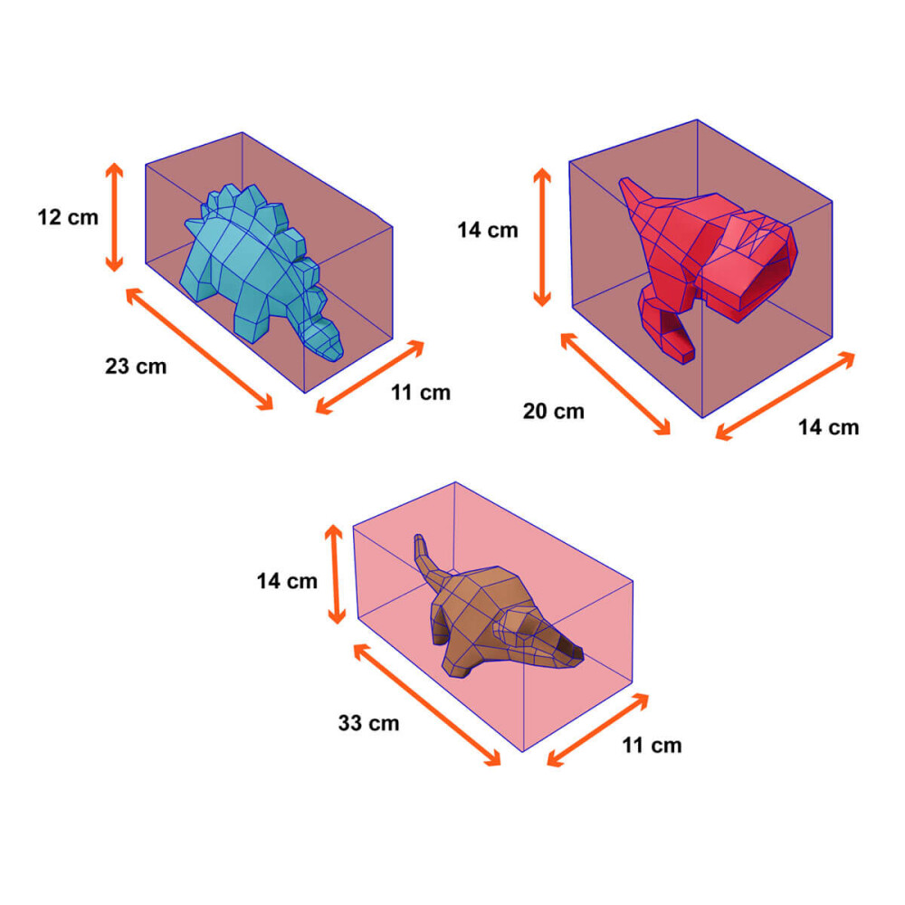 9 Dinossaurinhos coloridos – Escultura 3D de Papel para Decora?