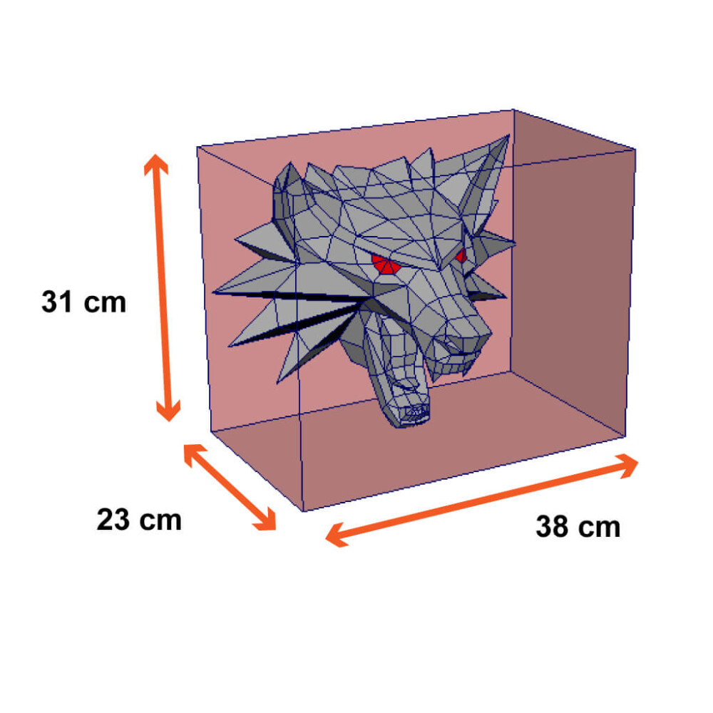 Lobo The Witcher – Escultura 3D de Papel para Decoração