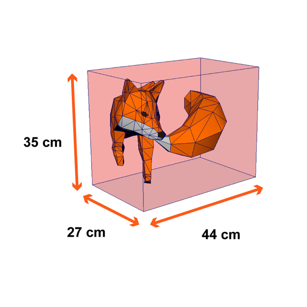 Cabeça de raposa – Escultura 3D de Papel para Decoração