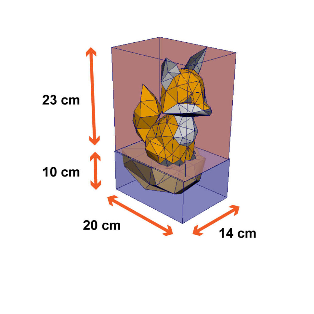Raposinha – Escultura 3D de Papel para Decoração