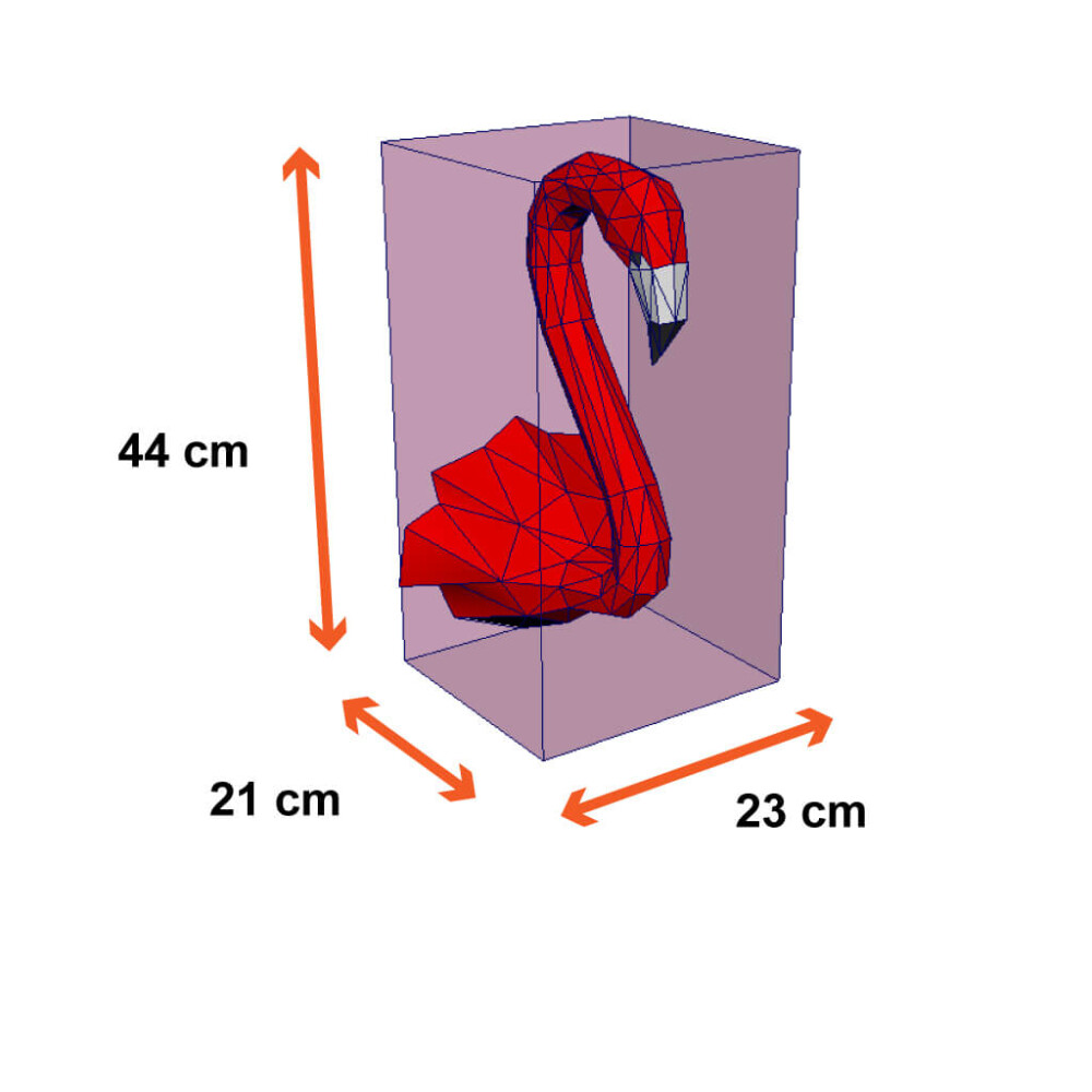 Flamingo rosa – Escultura 3D de Papel para Decoração