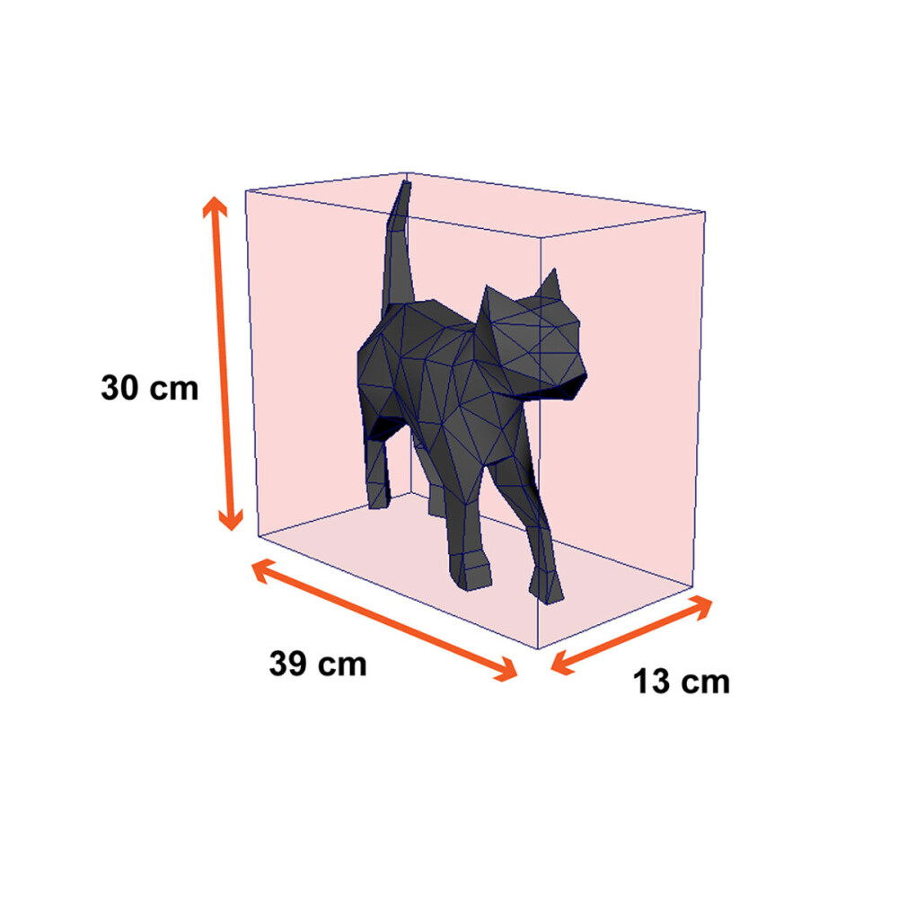 Gato marrom – Escultura 3D de Papel para Decoração