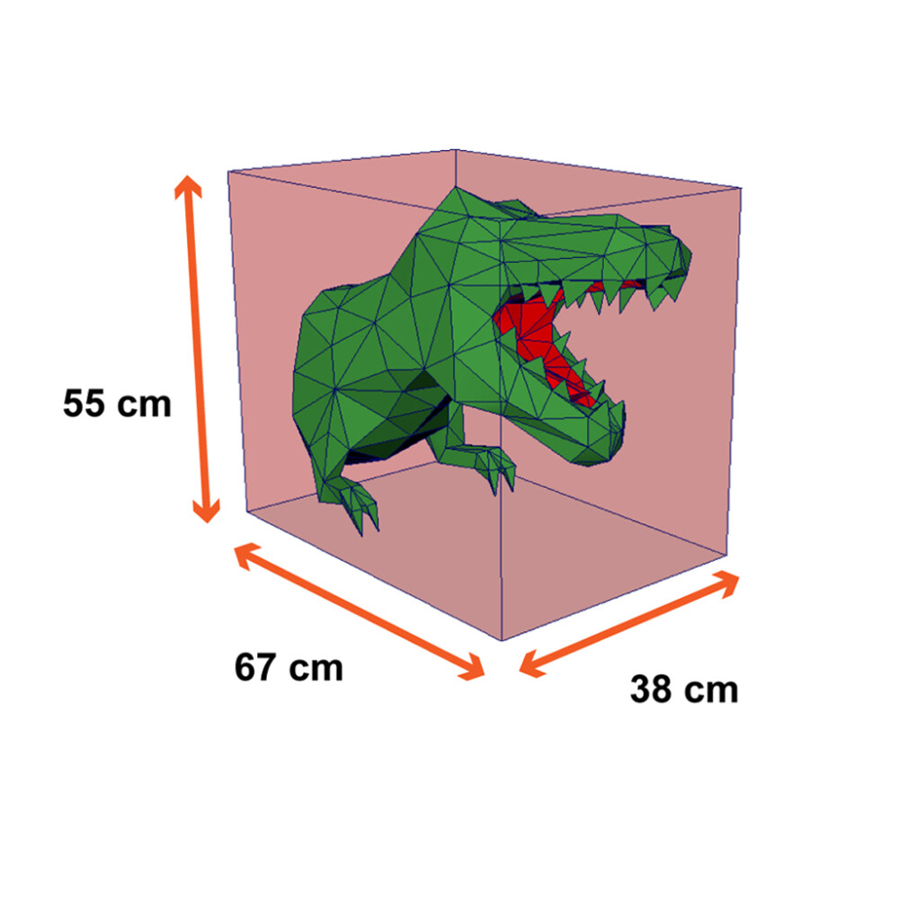 Dinossauro cinza e amarelo – Escultura 3D de Papel para Decora?