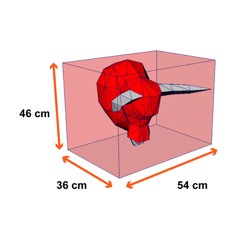 Touro amarelo com chifre preto – Escultura 3D de Papel para Dec
