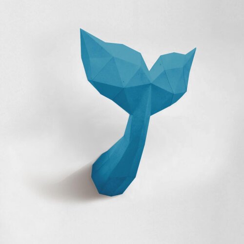 Cauda de sereia azul – Escultura 3D de Papel para Decoração