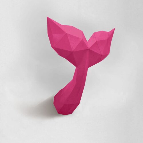 Cauda de sereia rosa – Escultura 3D de Papel para Decoração