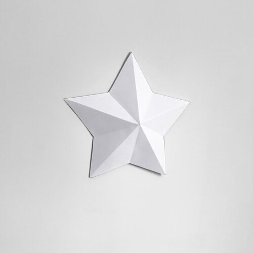 Estrela branca – Escultura 3D de Papel para Decoração