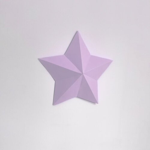 Estrela lilás – Escultura 3D de Papel para Decoração