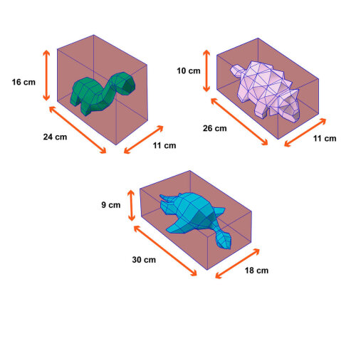 3 Dinossaurinhos coloridos – Escultura 3D de Papel para Decora?