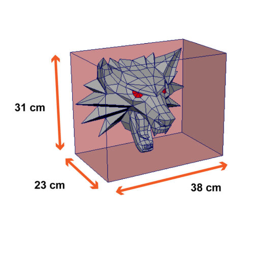 Lobo The Witcher – Escultura 3D de Papel para Decoração