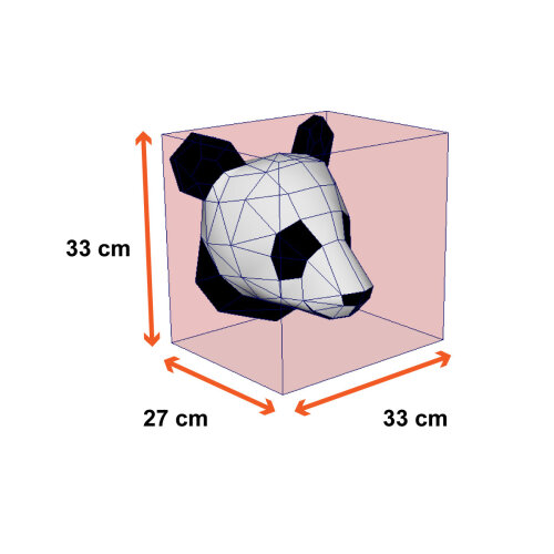Panda branco e preto – Escultura 3D de Papel para Decoração