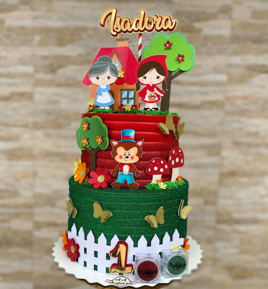 Arquivo de topo de bolo chapeuzinho vermelho
