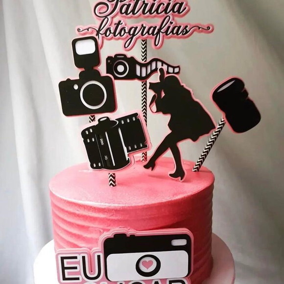 Arquivo de topo de bolo fotógrafo