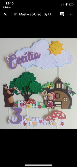 Arquivo de topo de bolo Marsha e o urso