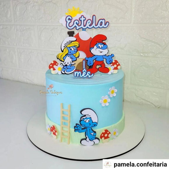 Arquivo de topo de bolo smurfs