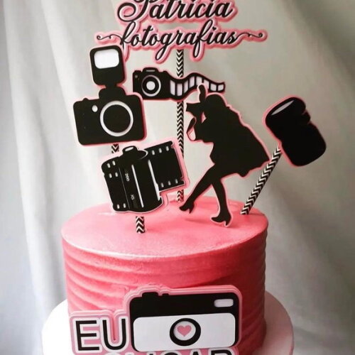Arquivo de topo de bolo fotógrafo