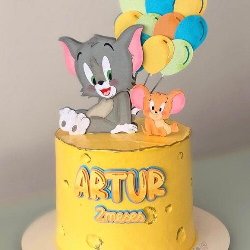 Arquivo de topo de bolo tom e jerry cute