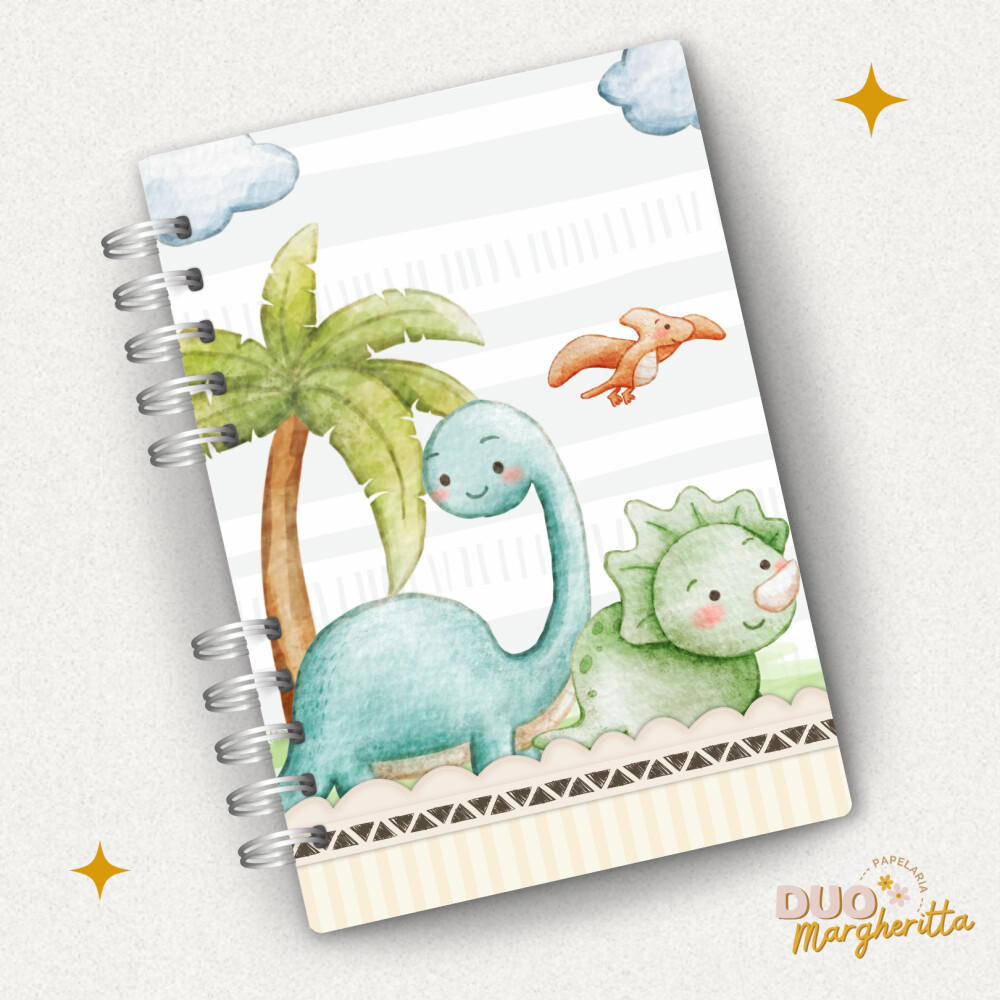 Caderneta Personalizada Dinossauro