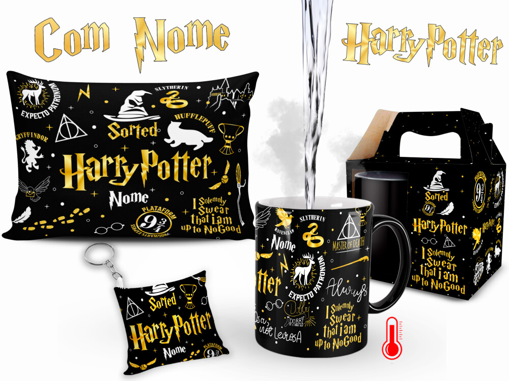 Caneca Mágica Harry Potter Clássica + Kit com Nome Personalizad