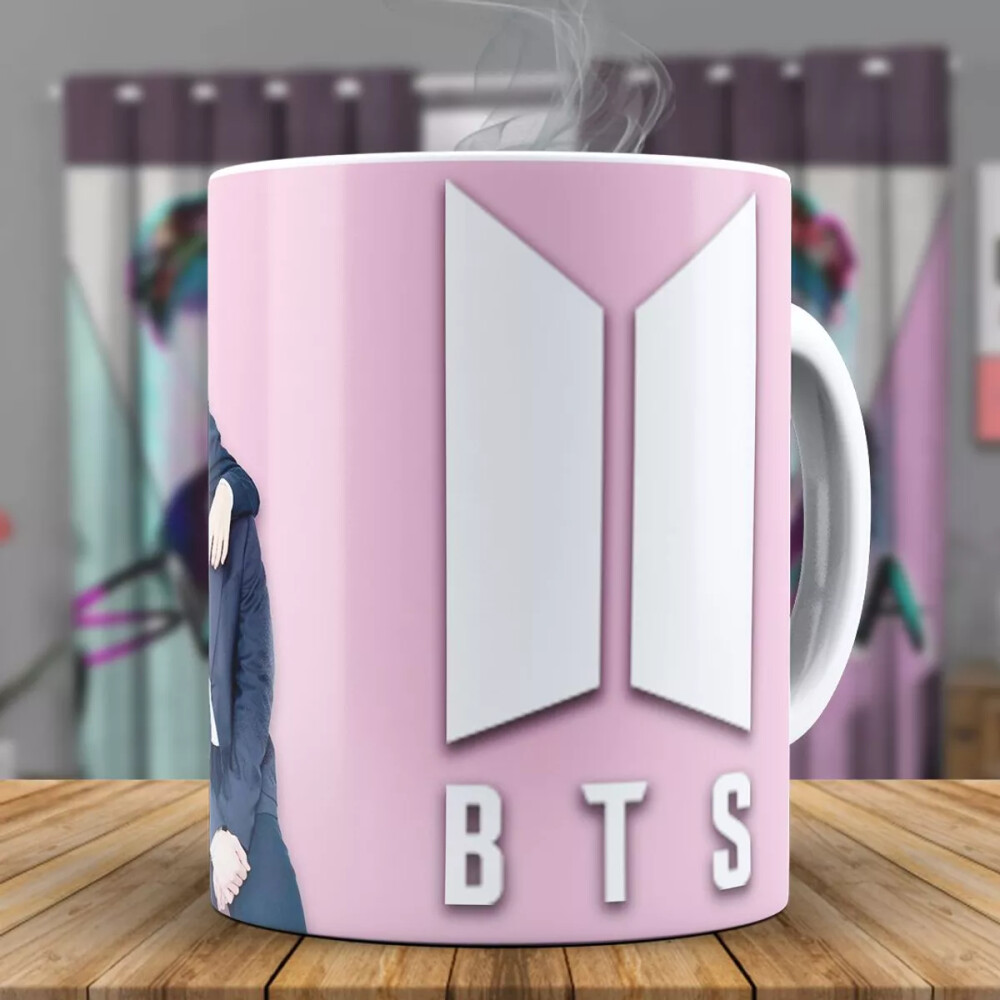 Caneca Personalizada com  Kit BTS BT21 com Nome Personalizado