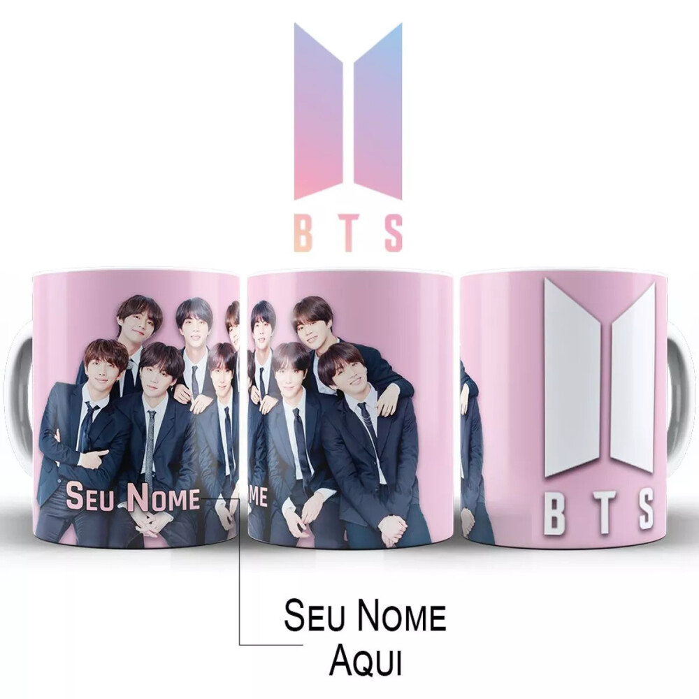 Caneca Personalizada BTS BT21 com Nome Personalizado - Cópia