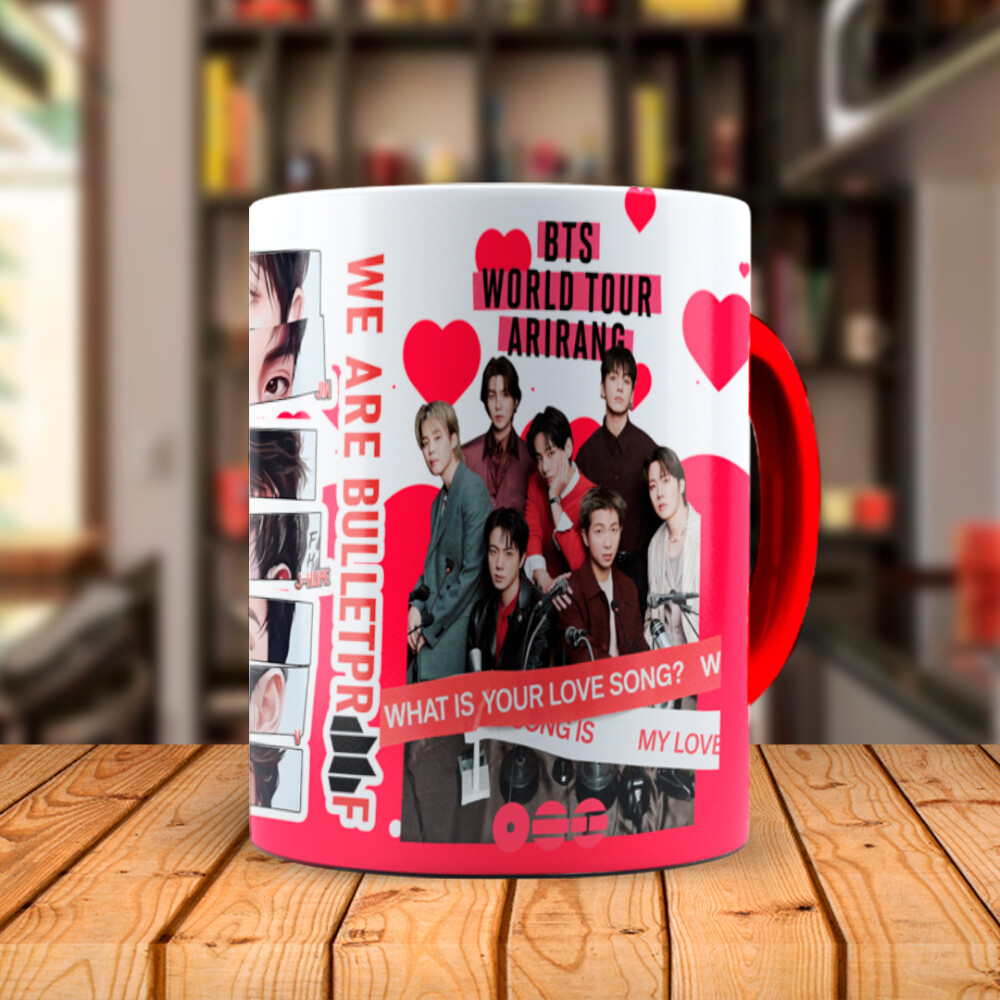 Caneca Kit BTS arirang com Nome Personalizado
