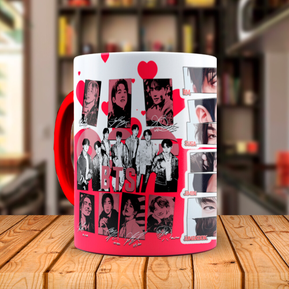 Caneca Kit BTS arirang com Nome Personalizado