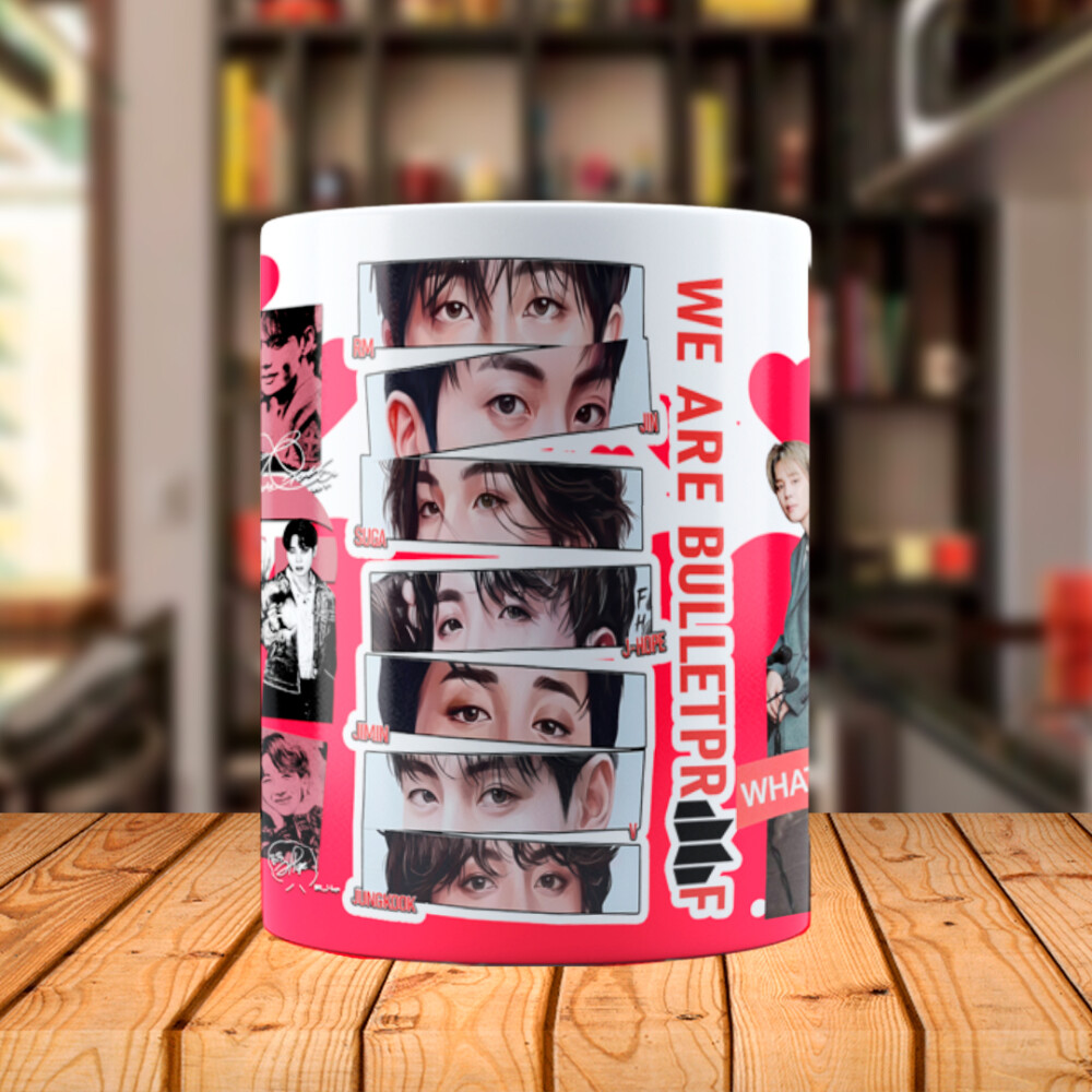 Caneca Kit BTS arirang com Nome Personalizado