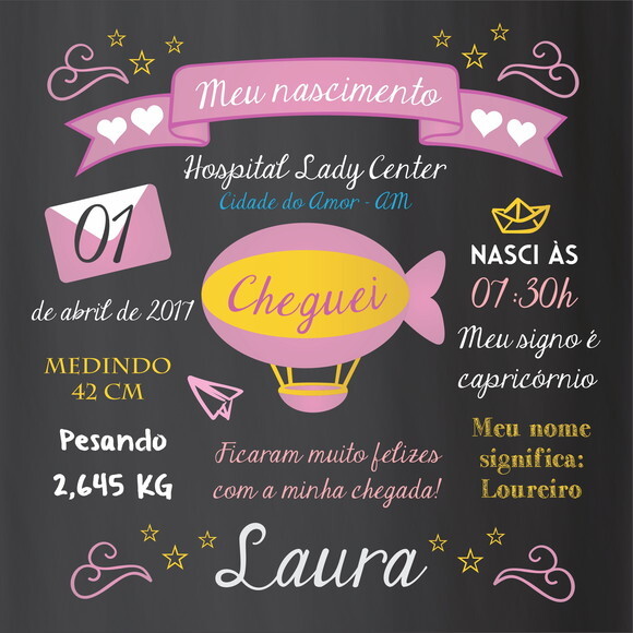 Azulejo Decorativo Presente Meu Nascimento Menina / Menino!!