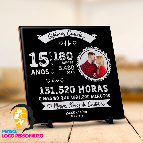 Azulejo Personalizado Presente Bodas Casamento Namoro Casal